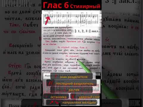 Глас 6. Стихирный. Практика. Разметка стихиры. "Воскресение Твое Христе Спасе" #shorts