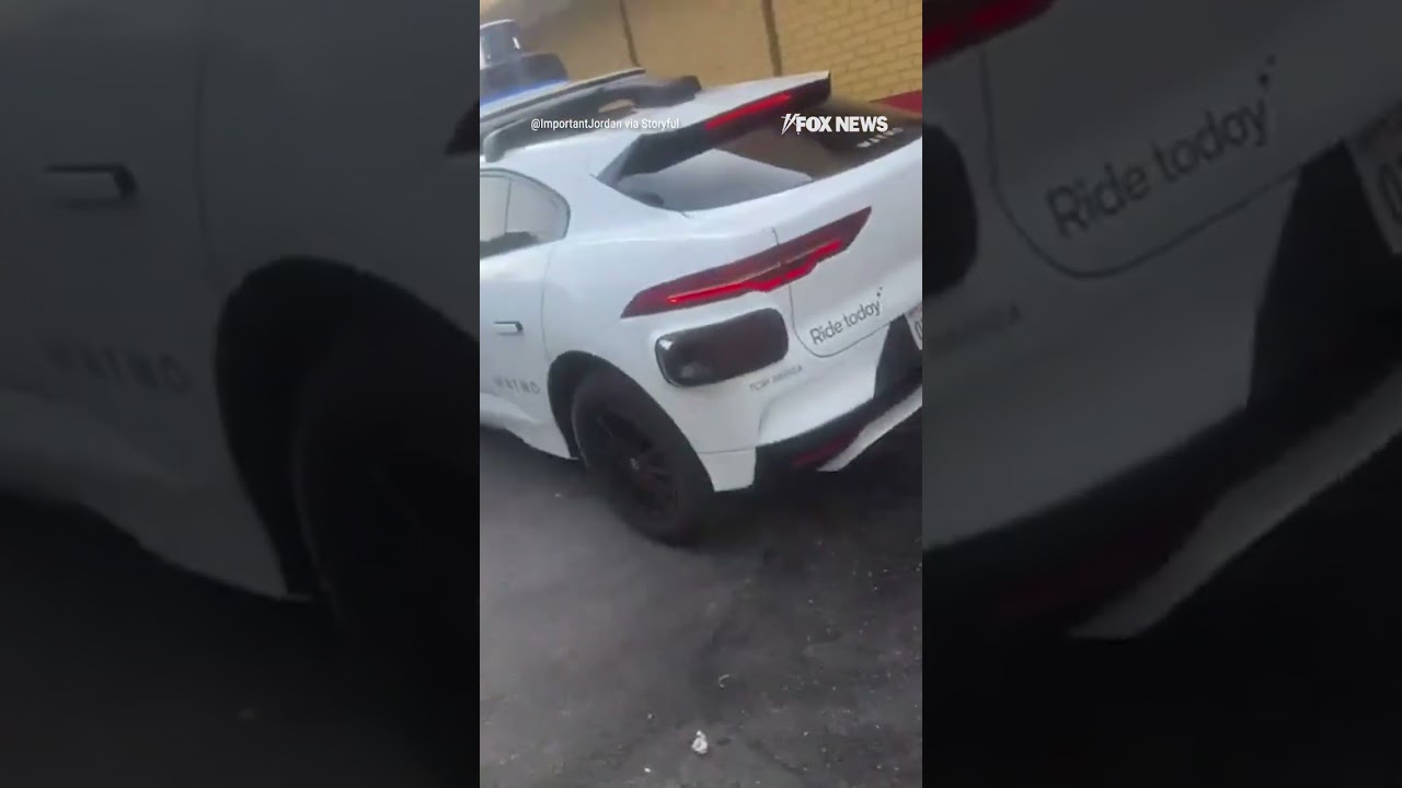 WAYMO WHOOPS: Driverless Waymo vehicle entered the exit of a fast food drive-thru #shorts #usa #news