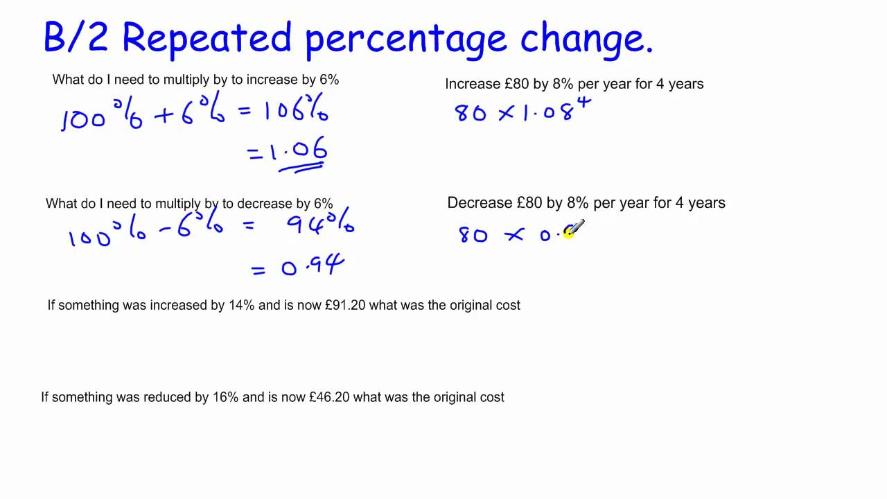 How to calculate percent change in excel