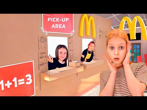 Картонен Макдоналдс у дома! 🍔 Истински vs Картонени предмети | Amelka Karamelka BG