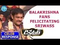 Dictator Effect : Balakrishna Fans Felicitate Sriwass With Flowers