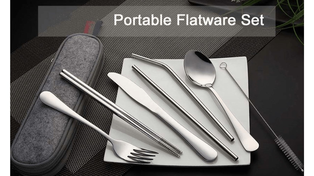 Pratinjau video produk TaffHOME Set Perlengkapan Makan Sendok Garpu Pisau Sumpit 8 PCS - EA02300