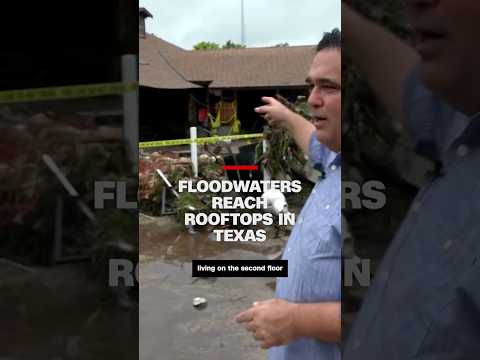 Floodwaters reach roofs in Texas