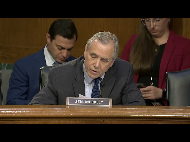 Senator Merkley pressed Office of Management and Budget Director Russell Vought about the harm caused by his withholding of life-saving foreign aid during a Senate Appropriations Committee hearing on Wednesday, June 25, 2025.