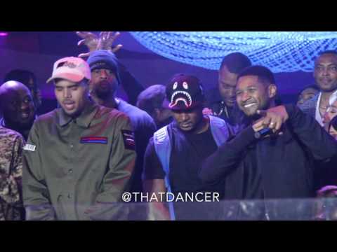 Chris Brown brings out Usher in Miami (Cafe Iguana Pines)