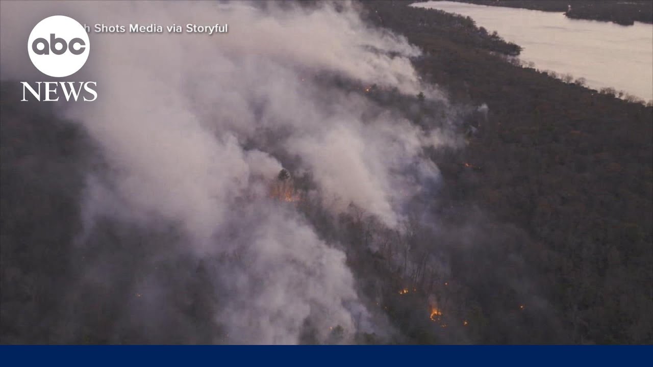 Brush fire erupts in Manhattan park