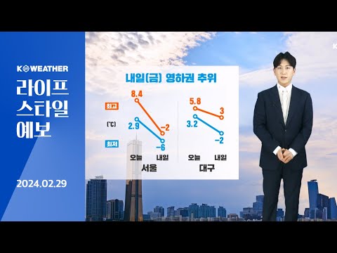 [날씨] 2월29일_내일(금) 대체로 맑음…영하권 추위