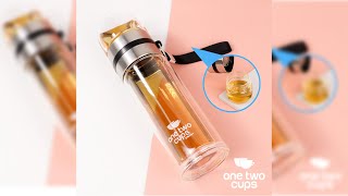 Pratinjau video produk One Two Cups Botol Minum Kaca Borosilikat dengan Saringan 400ml - VN301