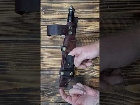 American Sniper Bowie Knife, Full Tang Fixed Blade Wood Handle Steel Knife with Scout Carry Sheath