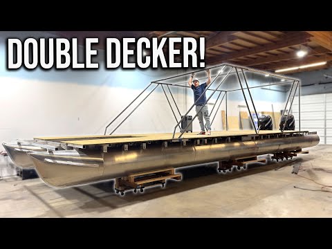 Pontoon Yacht Transformation: Hot Tub, Double Deck, and Solar Power