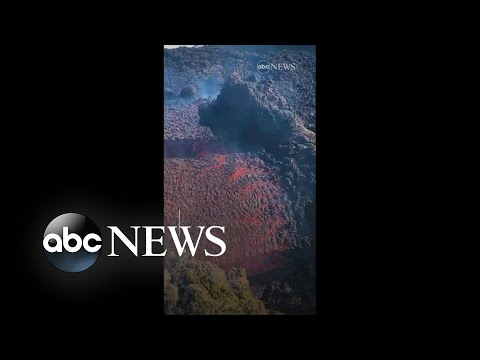 Watch lava flowing at Sicily's Mount Etna react to snow