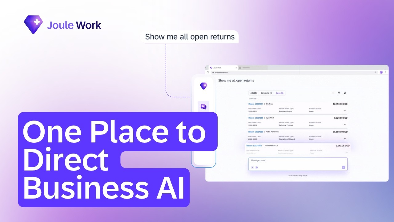 Joule Work: One Place to Direct Business AI