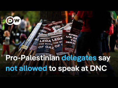 DNC: Pro-Palestinian protesters demand cease-fire and end to US arms transfers to Israel | DW News