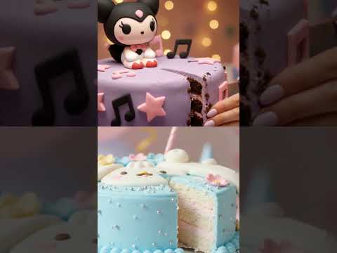 Birthday cake kuromi and cinnamoroll #happybirthday #sanrio #kuromi #cinnamoroll