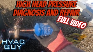 High Head Pressure in the Heat Mode On A Rheem Heat Pump Package Unit! #hvacguy #hvaclife