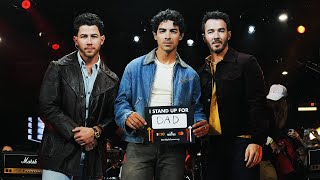 Jonas Brothers perform during MasterCard Stand Up To Cancer during Game 2 of the 2025 World Series