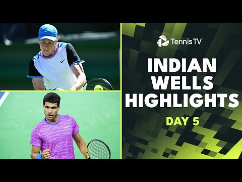 Alcaraz & Sinner Headline; Tsitsipas, Tiafoe, Rublev Feature | Indian Wells 2024 Day 5 Highlights