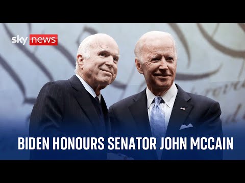 US President Joe Biden honours the legacy of Senator John McCain
