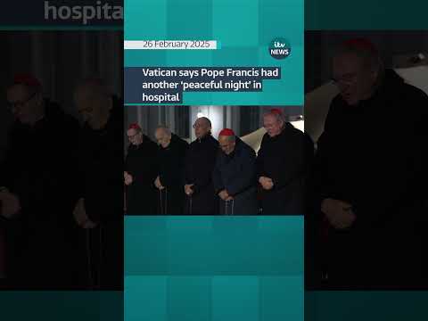 Vatican says Pope Francis had another 'peaceful night' in hospital #itvnews #pope #vatican