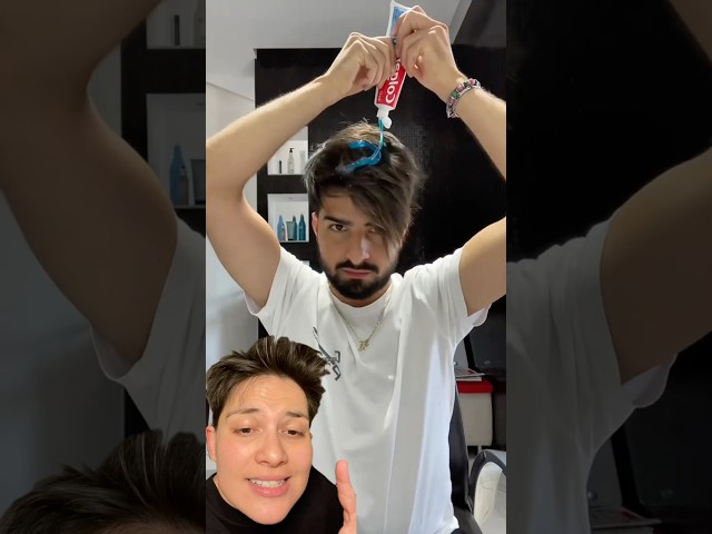 Viral olan diş macunu ve limon saç maskesini denedim! Toothpaste lemon hair mask #shorts #hair