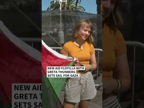 New aid flotilla with Greta Thunberg sets sail for Gaza | AFP #shorts
