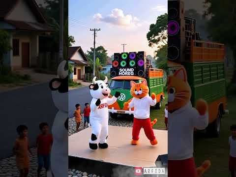 Aku suka nonton sound horeg maskot sapi joget truk sound system #soundhoreg #ai #badut