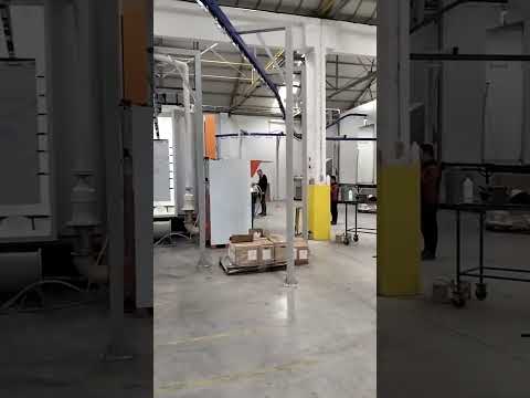 The powder coating line and the painting line share a single spray-type pretreatment line.