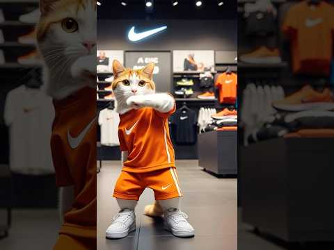 Cats In Different Work Starts To Dance Very Actively! #cat #catshorts #catai