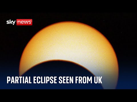 Sun obscured over the UK in partial solar eclipse