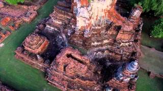 The ruins of Ayutthaya in 4K (Drone recording content)