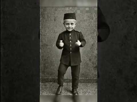 cute boy dancing. old school photo comes to real life. dancing video. funny