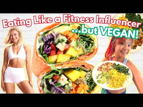 I Ate Like a Fitness Influencer For a Day but VEGAN! (Eating Like Growingannanas)