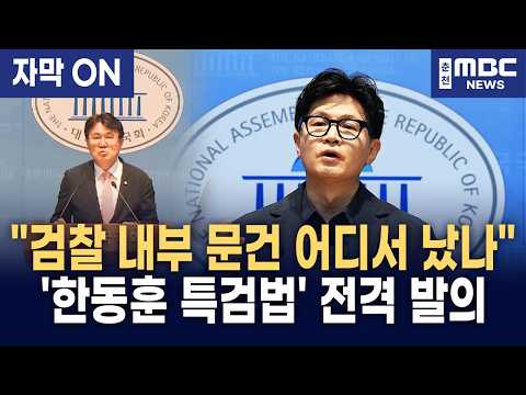 [자막] "한동훈 손에 들어간 검찰 내부 문건, 출처가 어디냐?" 조국혁신당 김형연, '한동훈 특검법' 전격 발의 현장