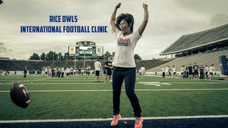 The Rice Owls football team welcomes international students to campus