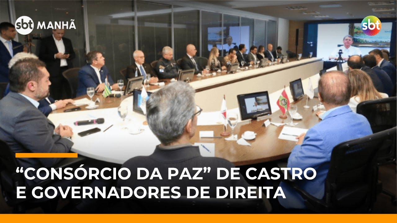 SBT Notícias: Castro e governadores de direita anunciam ‘consórcio da paz’ após operação no Rio
