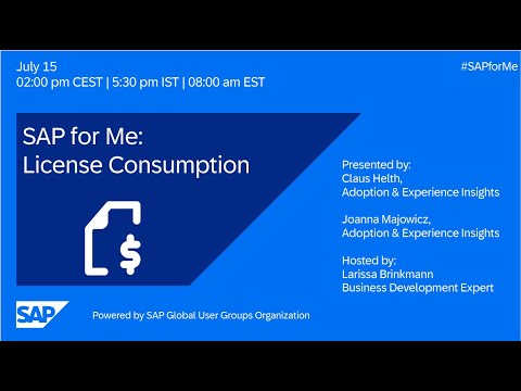 SAP for Me: License Consumption I Move to Cloud ERP I 25.07.15