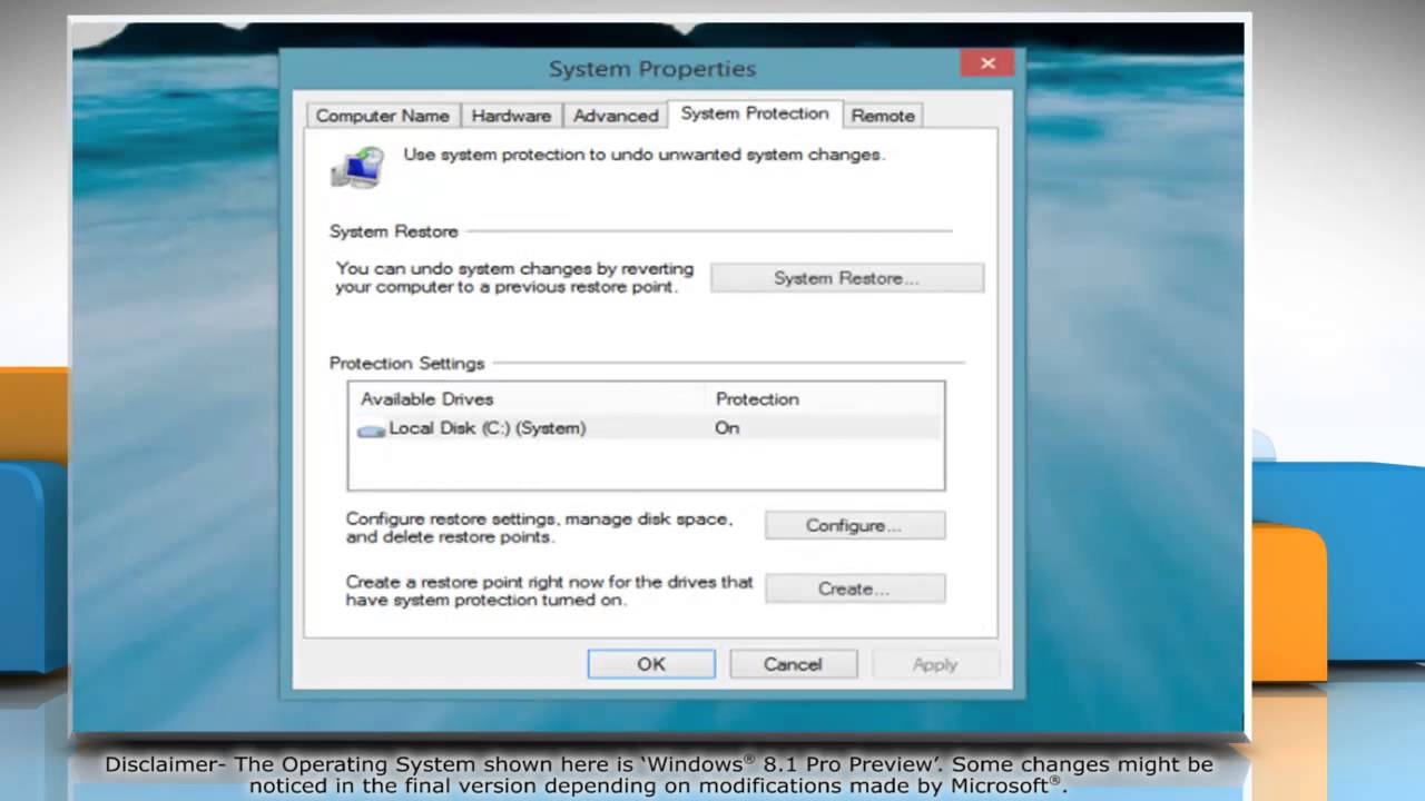 How To Perform A System Restore In Windows U00ae 8 1 Pro