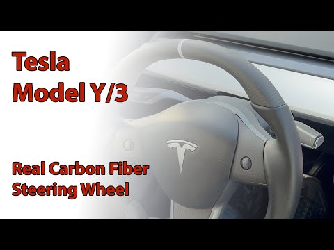 Tesla Model Y/3 Real Carbon Fiber Steering Wheel Review