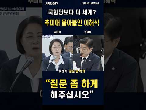 국힘엔 이렇게 해봤나?…추미애 몰아붙인 이해식, 국힘 의원인 줄 알았다