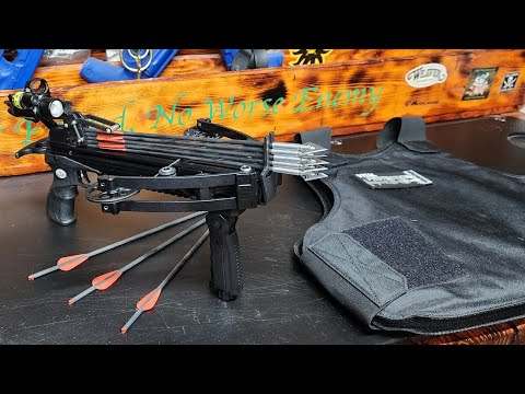 Automatic Crossbow Pistol VS Bulletproof Vest