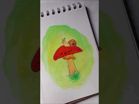رسم الفطر 🐌🍄🌱. لا تنسى اللايك 👍 #shorts #art #ytshorts
