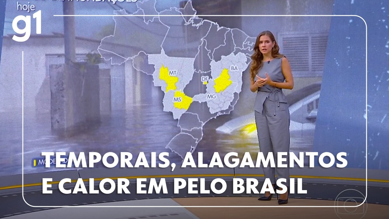 Previsão do tempo: temporais, alagamentos e calor em grande parte do Brasil