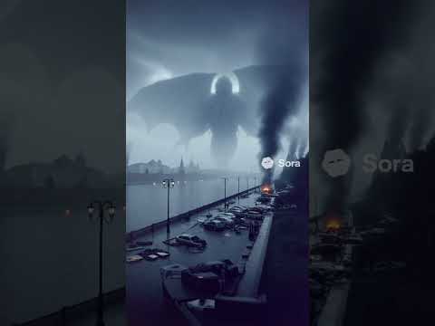 💀 CTHULHU ATTACKS MOSCOW – The Ancient God Rises! #sora #Cthulhu #Apocalypse #ShortFilm