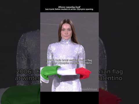 Italian Supermodels at Winter Olympics opening 2006 vs 2026 #shorts #winterolympics2026 #supermodel