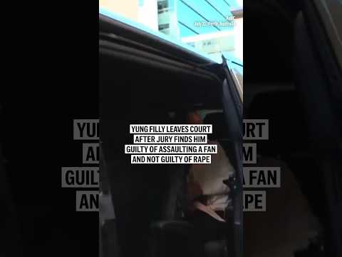 Yung Filly leaves court after jury finds him guilty of assaulting a fan and not guilty of rape