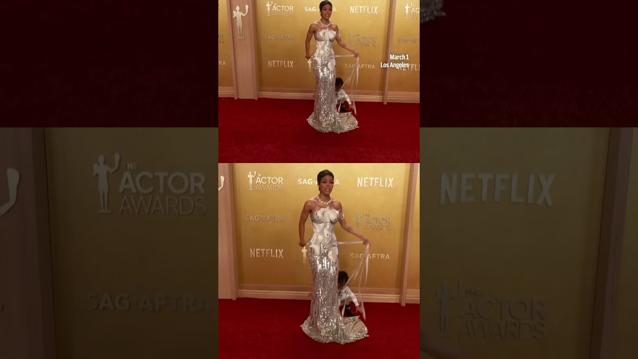 Teyana Taylor walks Actor Awards carpet with daughter