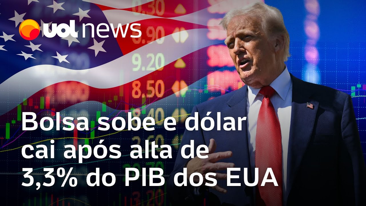 Dólar fecha em queda e Bolsa sobe mais de 1 com reação dos investidores à alta do PIB dos EUA