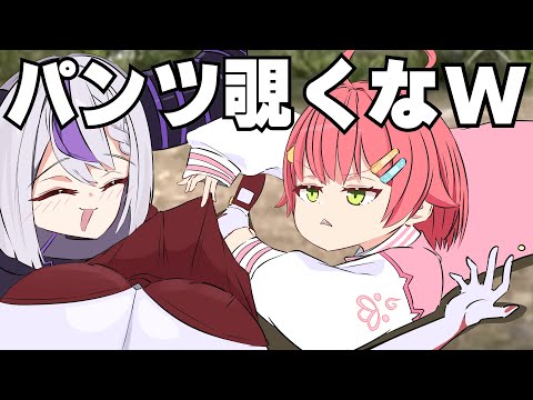 【手描き】倒したお姉さんゾンビのパ○ツを覗くみこラプ【 #ホロ7DTDハード /さくらみこ/ラプラス・ダークネス/ホロライブ切り抜き】