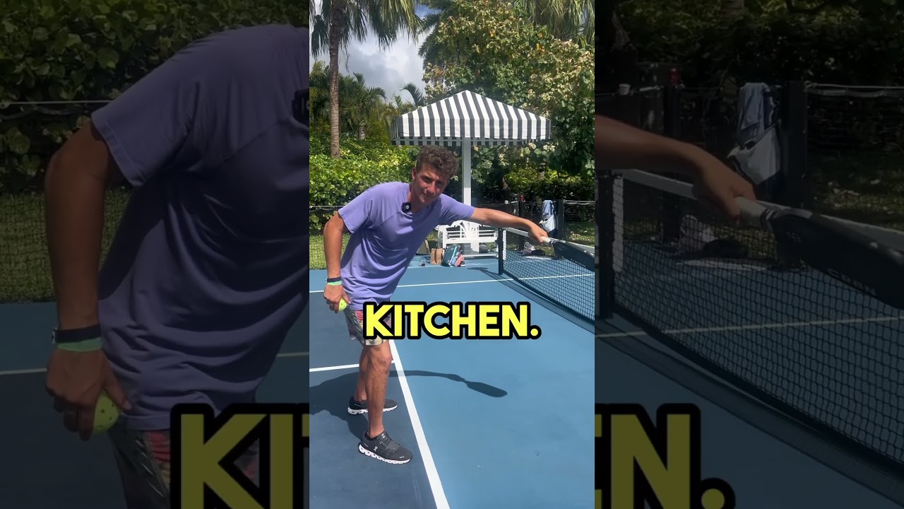 Lean into the Kitchen after you hit an aggressive dink! #pickleballtips #pickleball #shorts