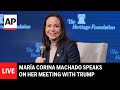 LIVE: María Corina Machado speaks on her meeting with Trump